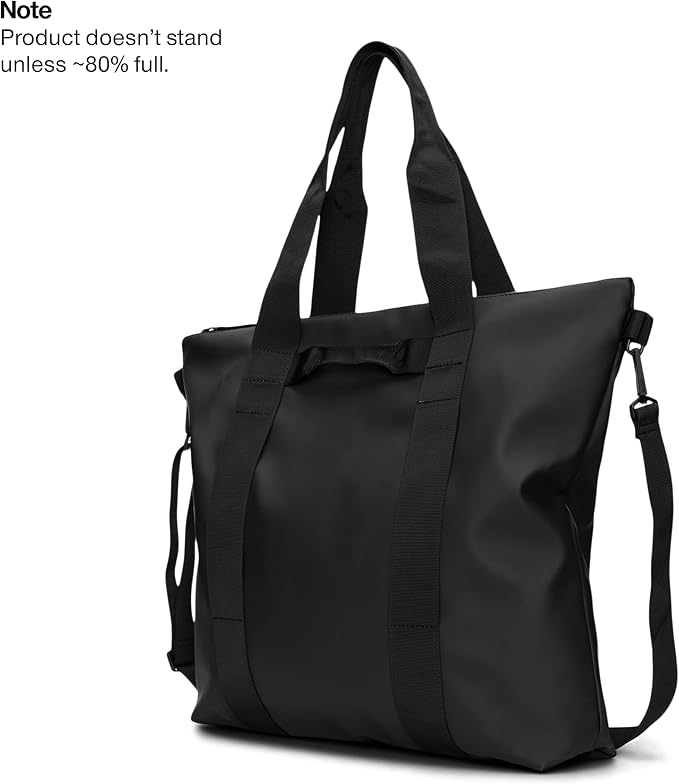 RAINS Tote Bag – Waterproof Travel & Work, Internal Zip Pocket, 6.1 gal | Waterproof PU tote for women and men – 22 L tote bag, internal zip pocket, detachable strap; carry-on for airplane travel - Image 3