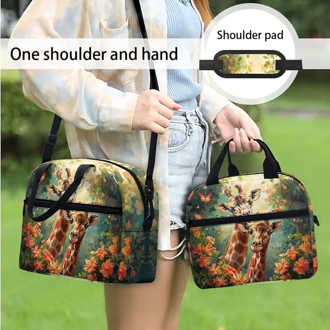 Cartoon Giraffe Schoolbag for Girls Boys Children School Backpack 4pcs Set,Cute Deer Bookbag Insulated Lunchbag Crossbody Water Bottle Holder Bag for Preschool,Kindergarten,Primary Students - Image 5