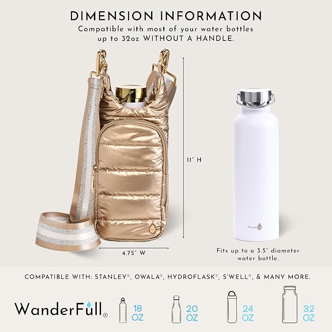 WanderFull Original HydroBag Crossbody Water Bottle Holder with Phone Pocket, Fits Water Bottles up to 32 oz - Image 4