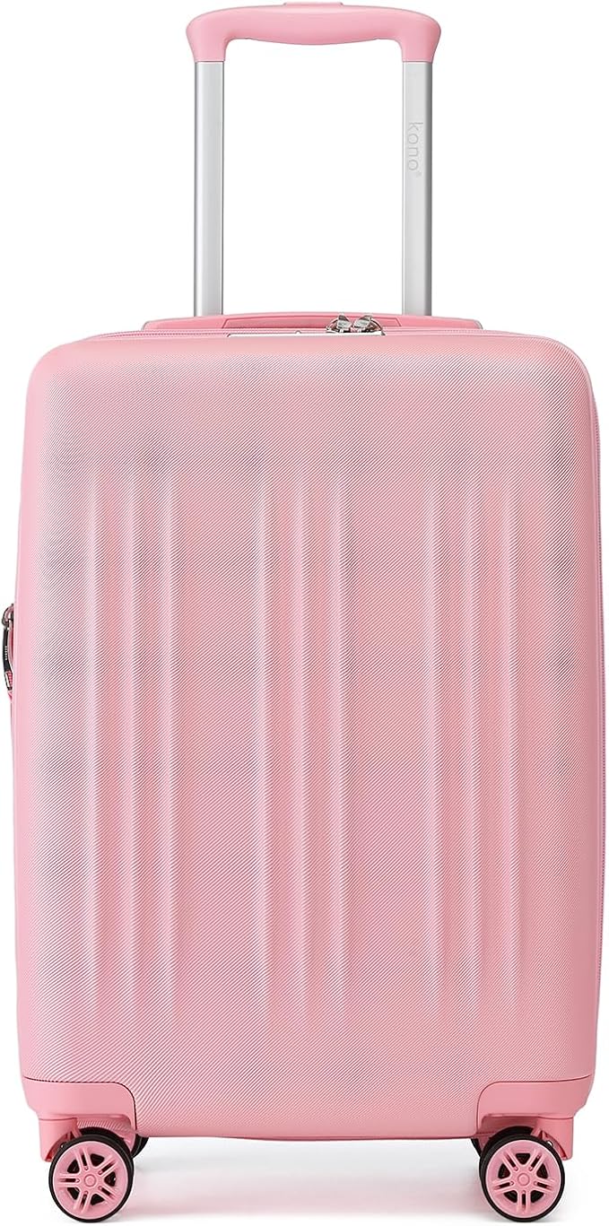 Kono Small 20 Inch Expandable Carry On Luggage with Quiet Spinner Wheels & TSA Lock, Scratch and Drop Resistant PC+ABS Hardside 22x14x9 Airline Approved Suitcase, Pink - Image 8