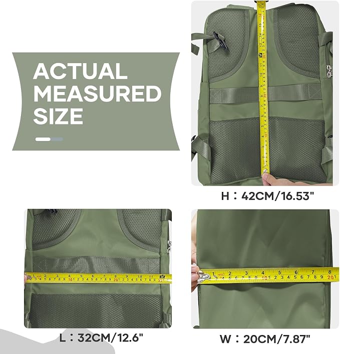 coowoz Travel Backpack For Women Men,Carry On Backpack,Hiking Backpack Waterproof Outdoor Sports Rucksack Casual Daypack travel essentials（Gray Green） - Image 9