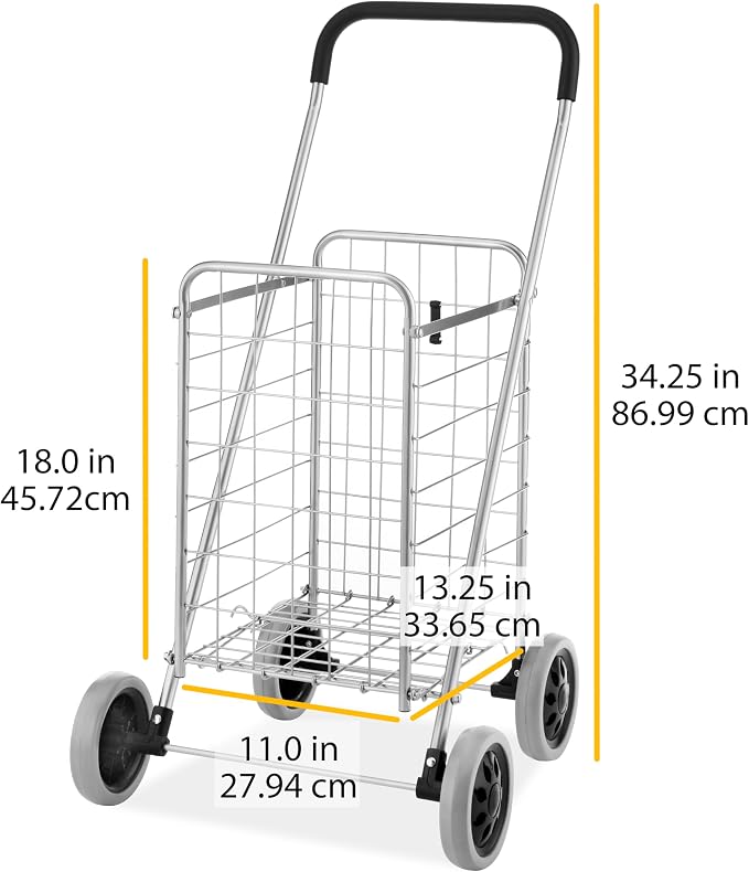 Whitmor Utility Shopping Cart - Durable Folding Design for Easy Storage, Model Number: 6250-4997-2-SIOCA - Image 2