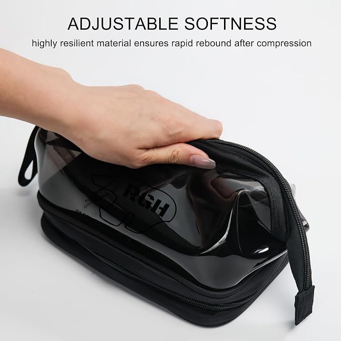 Rough Enough Clear Cosmetic Bag for Women and Men, Leakproof Travel Makeup Organizer, with Detachable Brush Pouch, Large Opening, 6.5”x5”x8.5”, Black - Image 6