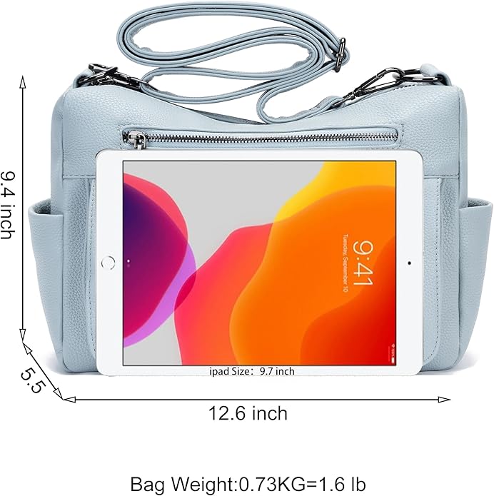 YZAOLL Large Crossbody Shoulder Bag for Women Vegan Leather Tote with Adjustable Wide Strap Work Purse with 10 Pockets