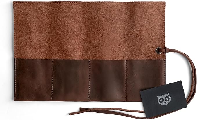 Hide & Drink, Leather Watch Roll Organizer Handmade from Full Grain Leather, Holds Up to 4 Watches, Easy Carry On Watchlover Storage (Bourbon Brown) - Image 5