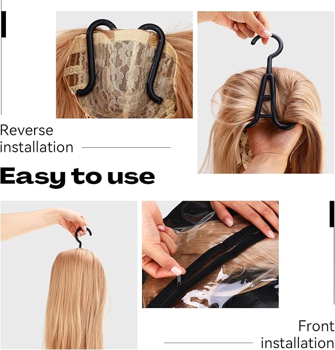 Thinkday 24 Pcs Extra Long Wig Storage Bags Bulk with Hanger and Labels 31.5 Inch Wig Storage for Multiple Wigs for Home Travel Closet Extensions Accessories - Image 4