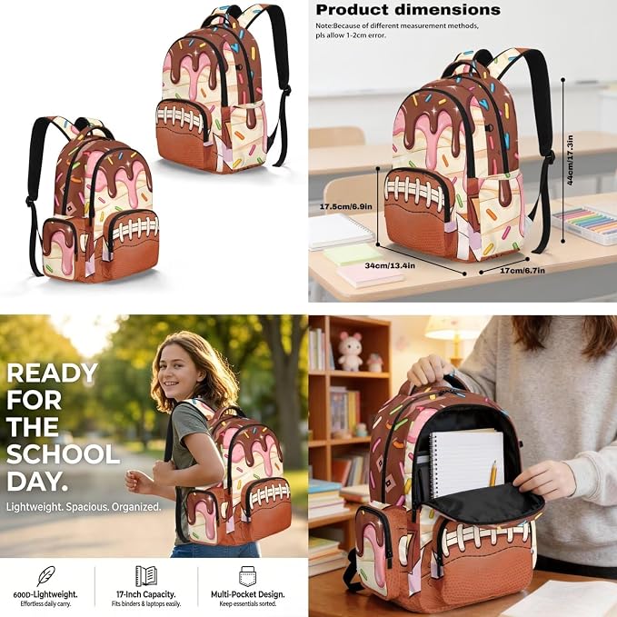 Sweetheart Print Backpack for Boys 4 Pack School Bag Rucksack with Reusable Lunch Bag Water Bottle Carrier Bag Pencil Case Set - Image 6