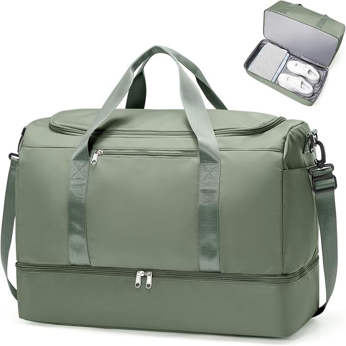 Extra Large Travel Duffle Bag,Carry on Overnight Weekend Bag with Shoes Compartment,Weekender Bags for Women for Travel Business Trips Sport Hospital by SYCNB