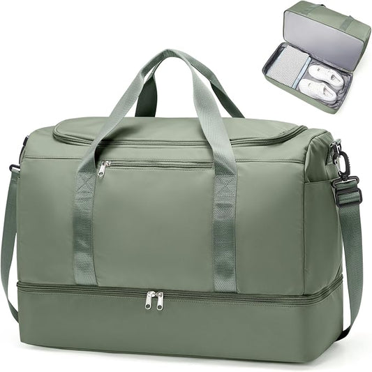 Extra Large Travel Duffle Bag,Carry on Overnight Weekend Bag with Shoes Compartment,Weekender Bags for Women for Travel Business Trips Sport Hospital by SYCNB