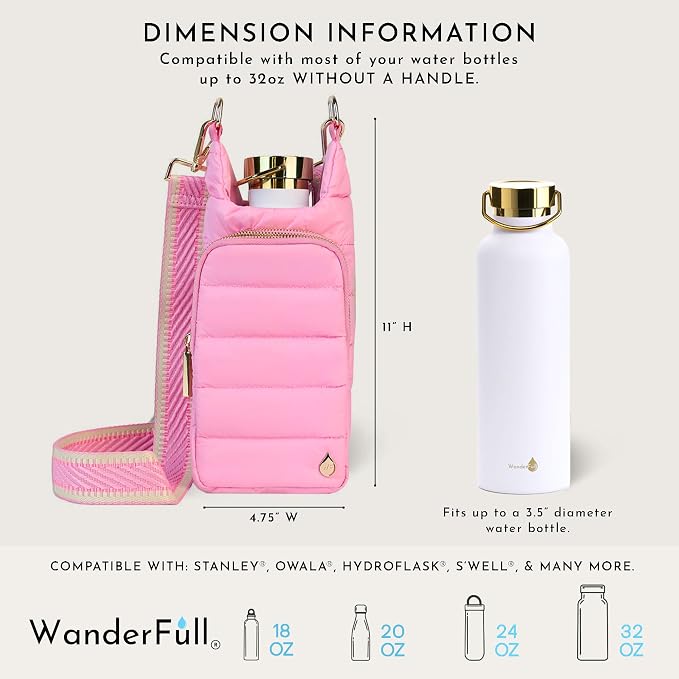 WanderFull Original HydroBag Crossbody Water Bottle Holder with Phone Pocket, Fits Water Bottles up to 32 oz - Image 2