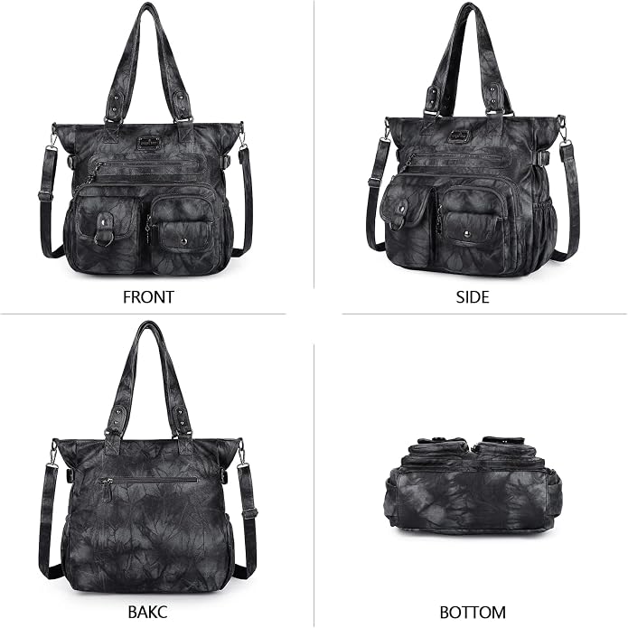 Angelkiss Purses Handbags for Women PU Tote Satchel Bags for Women Pockets Shoulder Bags… | PU - Image 4