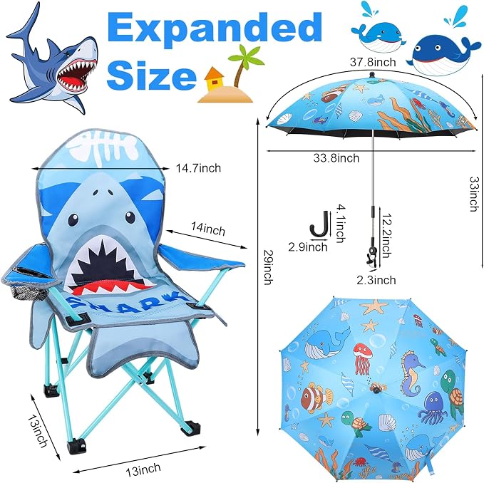 KABOER Kids Outdoor Folding Camping Chair with Cup Holder Carrying Bag | Portable Camping Chair for Beach Picnic Camping Travel Lawn Ages 3-10 - Image 2