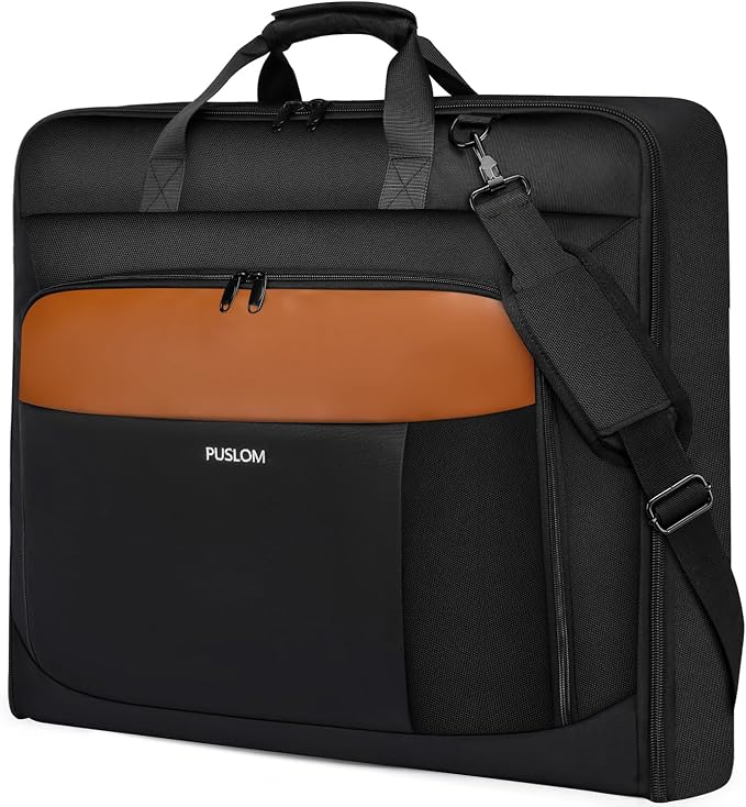 Garment Bag Travel Suit Bag Large 40-Inch Carry on Bag Up to 3 Suits,2 in 1 Hanging Luggage Bags, Fits 15.6Inch Laptop by PUSLOM