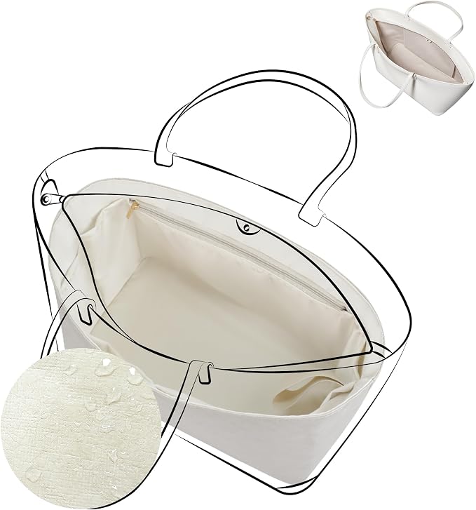 DGAZ Lightweight Purse Organizer Insert for GYARD-Anjou/Artois/SaintLouis Bags,silk and DupontPaper handbag inner for Luxury Bag(Craie,ArtoisPM) by DGAZ