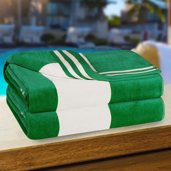 Superior Oversized Beach Towel, Dark Green (Set of 2) - Image 4