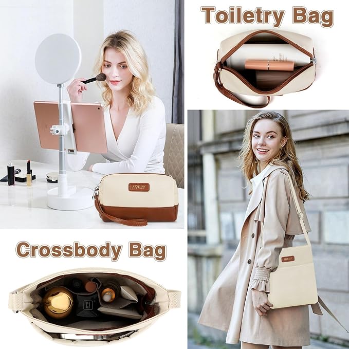 ITIEZY Weekender Overnight Bag for Women - Large Travel Duffel Bag with Shoe Compartment, Gym Duffel Bag Hospital Bag Carry On Tote Bags for Airplanes with Crossbody Bag Toiletry Bag 3Pcs Set - Image 5