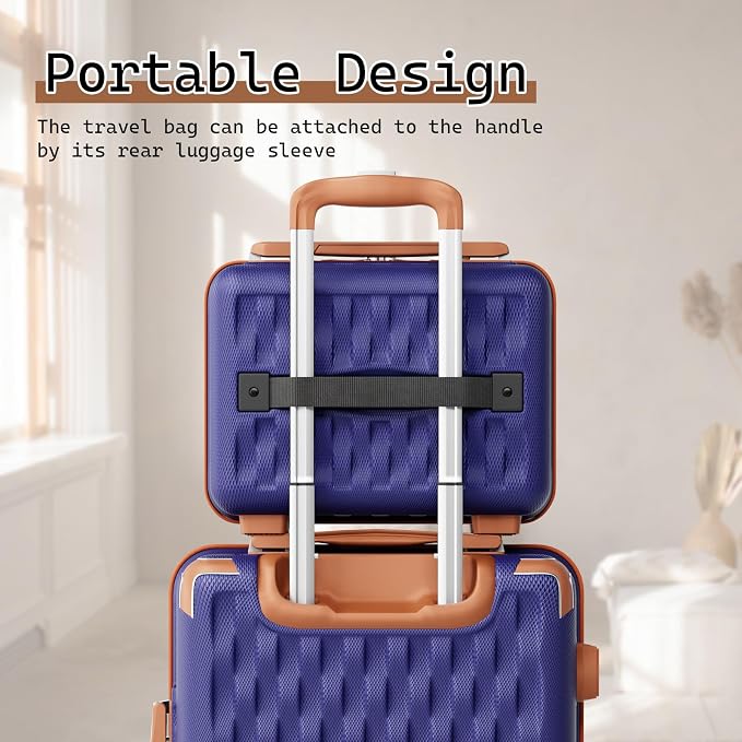 Melalenia Luggage Sets 3 Piece, Hard Shell Carry on Suitcase with Spinner Wheels and TSA Lock, Travel Lightweight Luggage Set for Women, Navy Brown - Image 7