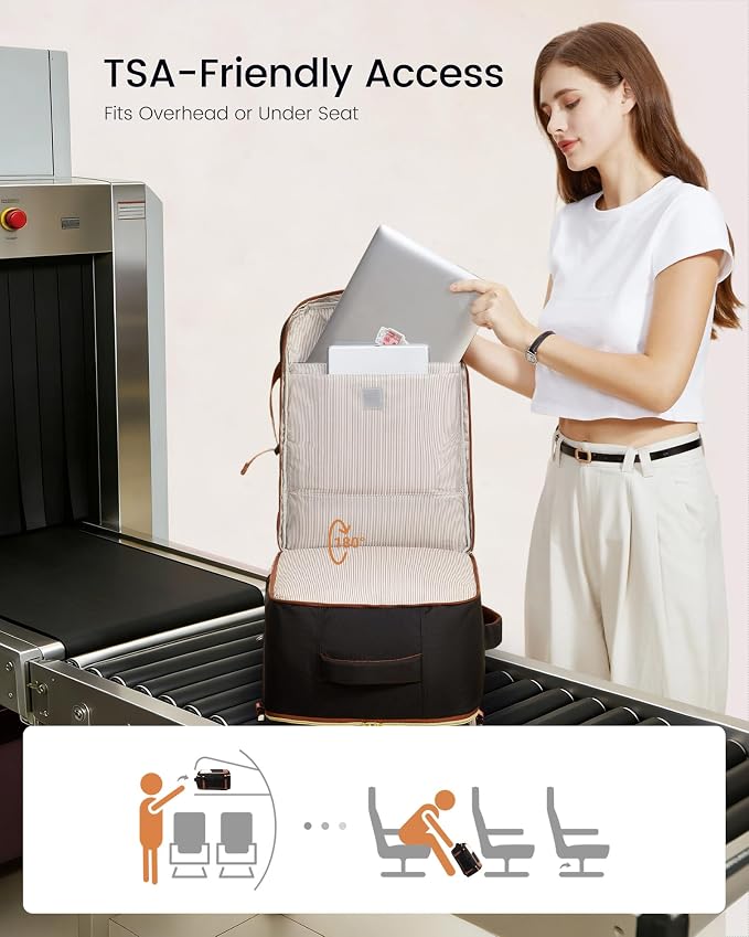 LOVEVOOK Travel Backpack for Women, 40L Carry On Backpack Flight Approved, Large Personal Item Bag Fits 17 inch Laptop, TSA Approved Luggage with 3 Packing Cubes,Waterproof Weekender Gym Daypack - Image 6