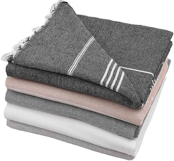HAVLULAND Set of 5 Turkish Beach Towel Oversized 39x71 Turkish Bath Towels Highly Absorbent Quick Dry Extra Large Sand Free Beach Towels for Beach Pool Spa Gym Yoga Travel Camping Blanket - Image 9