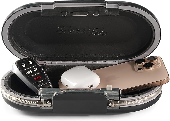 Master Lock Portable Small Lock Box, Set Your Own Combination Lock Portable Safe, Personal Travel Safe, 5900D, Gunmetal Grey by Unknown