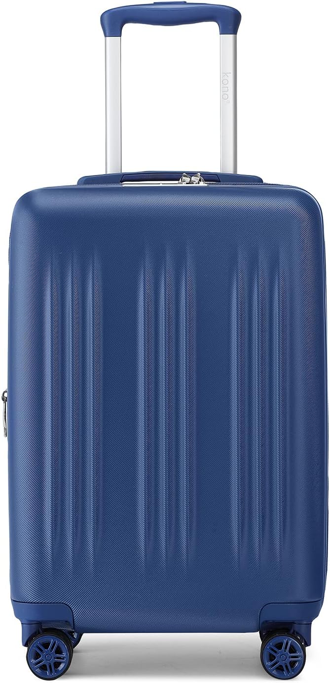 Kono Small 20 Inch Expandable Carry On Luggage with Quiet Spinner Wheels & TSA Lock, Scratch and Drop Resistant PC+ABS Hardside 22x14x9 Airline Approved Suitcase, Navy Blue - Image 8