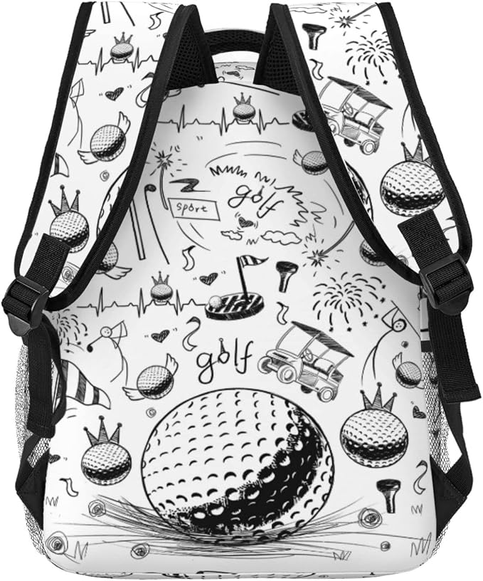 Golf Backpack 16 Inch School Backpacks 3D Print Lightweight Ball Bookbag Casual Sport Daypack Travel Bag for Kids Girls Boys Men Gifts - Image 4