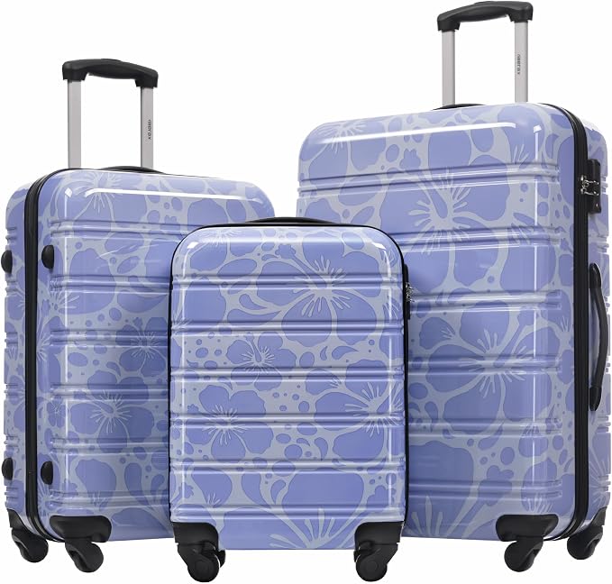 Merax Luggage Sets 3 Piece, Hardside Suitcase Set with Spinner Wheels | Lightweight 20+24+28 IN Suitcase with Carry on Luggage, Blue by Merax