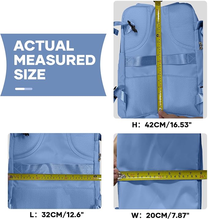 coowoz Travel Backpack for Women Men,Carry On Backpack,Hiking Backpacks Outdoor Sports Rucksack Casual Daypack Travel Essentials Sky Blue - Image 9