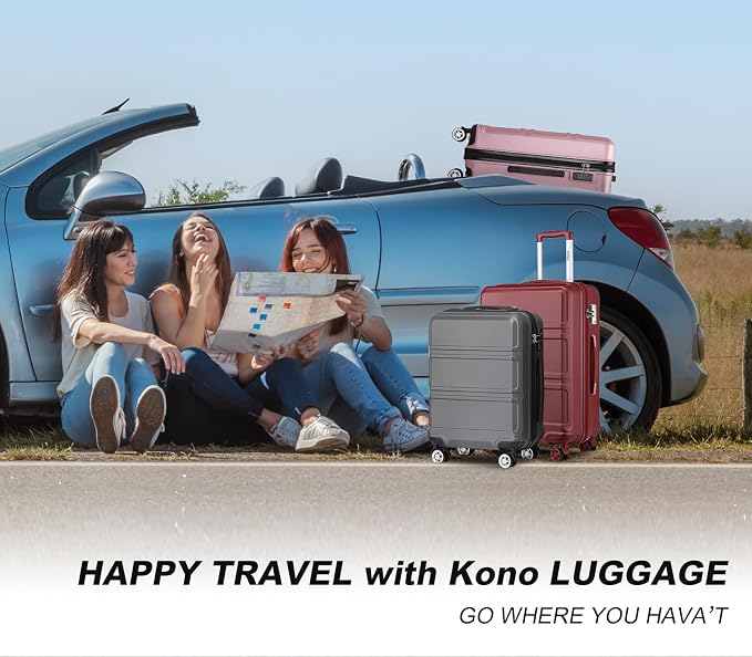 Kono Carry On Luggage 22x14x9 Airline Approved with Spinner Wheels | Lightweight PC+ABS 20 Inch Luggage with TSA Lock,Expandable Hard Shell Carry On Suitcases for Men Women,Blue - Image 9