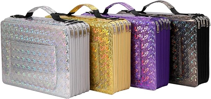 Large Capacity Colored Pencil Case - 600 Individual Slots PU leather with Zipper Closure Portable Organizer for Watercolor Pencils Ideal for Artists（Black） - Image 7