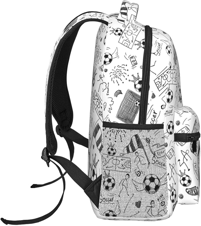 Soccer Backpack 16 Inch Football School Backpacks 3D Print Lightweight Ball Bookbag Casual Sport Daypack Travel Bag for Kids Girls Boys Men Gifts - Image 3