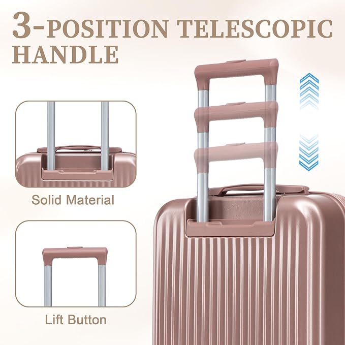 20/14 Inch Hardside Luggage, Lightweight Suitcases with Spinner Wheels - Image 6