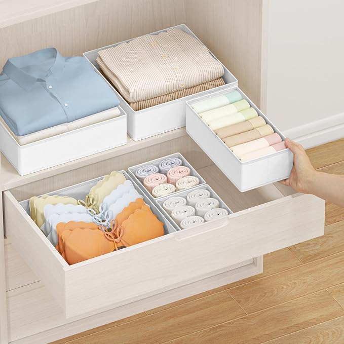 DIMJ Drawer Organizer Clothes Storage - 24 Pack Baby Dresser Organizer for Nursery, Small Fabric Closet Drawer Organizer Bins for Underwears Socks, Foldable Storage Dividers Organization for Bedroom - Image 4