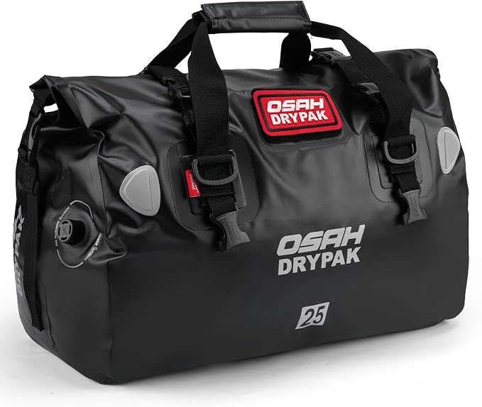 OSAH DRYPAK Waterproof Duffel Bag - Motorcycle Dry Bag Tail Bag with Large Storage Space, Waterproof Luggage Duffle Bags with Outer Mesh Zipper Pocket for Camping, Kayaking, Fishing & Traveling by OSAHDRYPAK