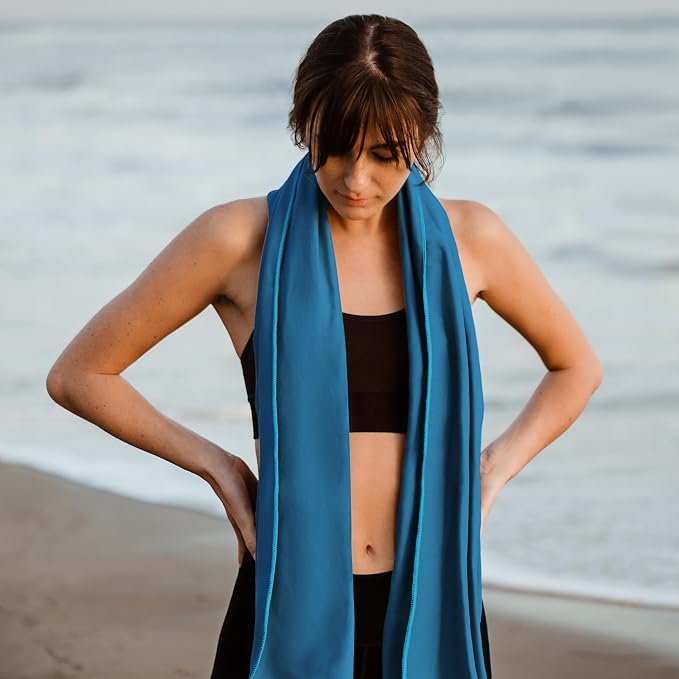 Hero Microfiber Large Beach Towel Compact for Travel (Blue, 40" x 72") - Image 5