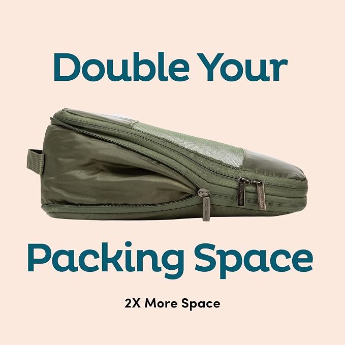 6-Pack Large Compression Packing Cubes for Travel - Lightweight Compression Packing Cube Set, Water-Resistant Luggage Organizer Bags & Suitcase Organizers, Travel Cubes for Carry-On, Checked Luggage - Image 3