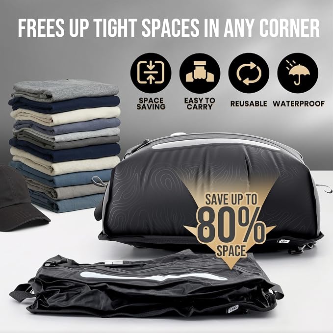 TAILI Travel Vacuum Compression Storage Bags with Wireless Pump -Vacuum Seal Bags (2Pack) for Travel Essentials, Space Saving, Wear-resistant & Waterproof Packing Cubes backpack for Clothing& Luggage - Image 2