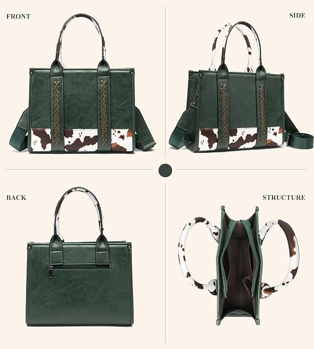 KingTo Women's Crocodile Pattern Satchel Handbags Stylish Tote Handbags crocodile purses for women 3 Pcs Set (B-blue) - Image 4
