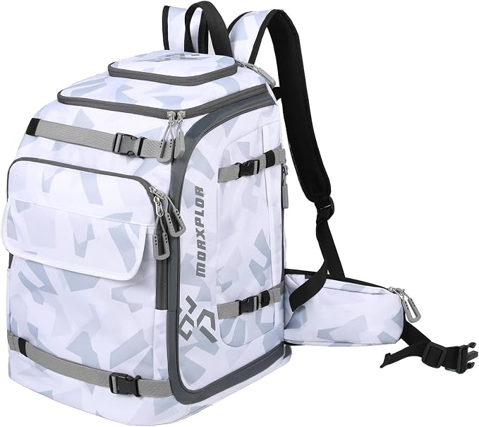MORXPLOR Ski Boot Bag - 65L Padded, Waterproof Ski Travel Backpack for Gear & Accessories by MORXPLOR