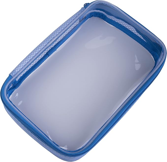 Filmsticks Set of 3 Transparent TPU Storage Cases, Blue, Small Medium Large, 170 x 50 x 135 mm to 250 x 50 x 160 mm, Clear Zip Organisers for Camera Gear, Cables, Tools and Accessories - Image 3