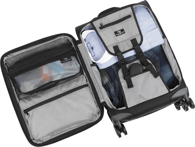 Wally Bags Solutions 20” Expandable Spinner Carry-On with Padded Laptop and Electronics Pockets - Image 4