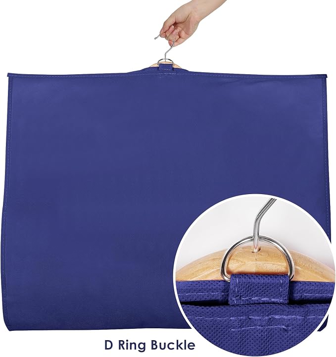 Univivi Kids Garment Bags for Dance Costumes 40 Inch Hanging Dance Costume Bag for Dance Competitions, with 3 Medium Clear Zipper Pockets for Dance Costumes, Closet Storage (Navy Blue), 1 Pack - Image 4
