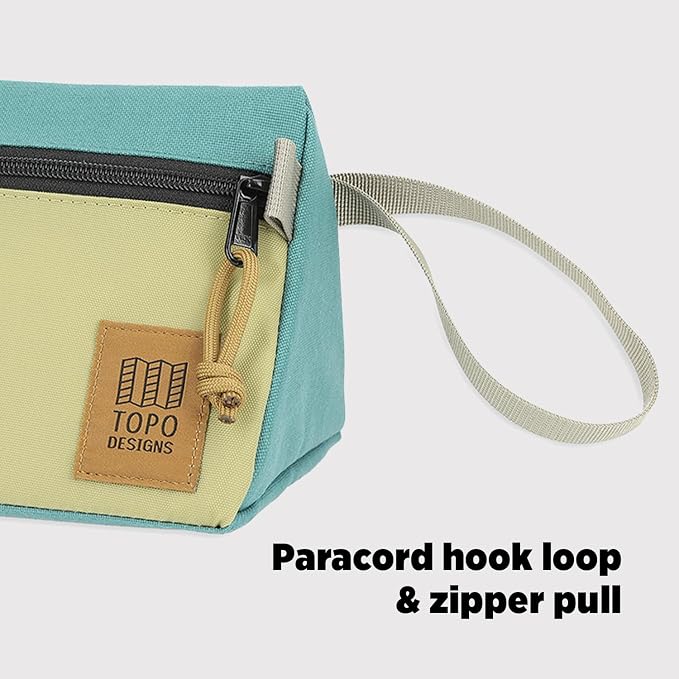 Topo Designs Dopp Kit - Travel Bag for Personal Care Essentials, Self Standing Triangular Shape, Fully Lined for Easy Cleaning, Recycled Nylon (Beetle/Spice) - Image 7