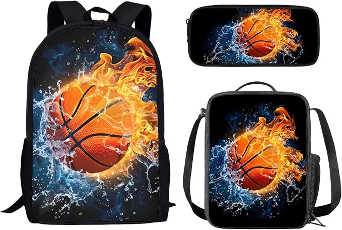 AFPANQZ Kids Backpack 3 Pieces Set Large Capacity School Bags with Heat Insulated Lunch Bags Small Pencil Bags 3 Pack by AFPANQZ