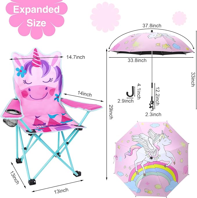 KABOER Kids Outdoor Folding Camping Chair with Cup Holder Carrying Bag | Portable Camping Chair for Beach Picnic Camping Travel Lawn Ages 3-10 - Image 2