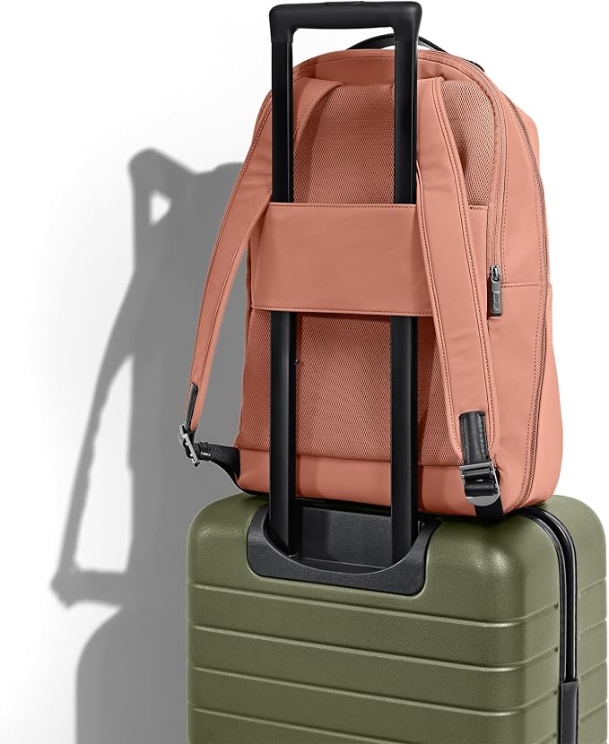 Away The Everywhere Zip Backpack - Personal Item Airline Approved Backpack with 16” Padded Laptop Sleeve, Water Bottle Pocket, Interior and Exterior Pockets - Fits Up to 16-Inch Laptops - Clay Pink - Image 4