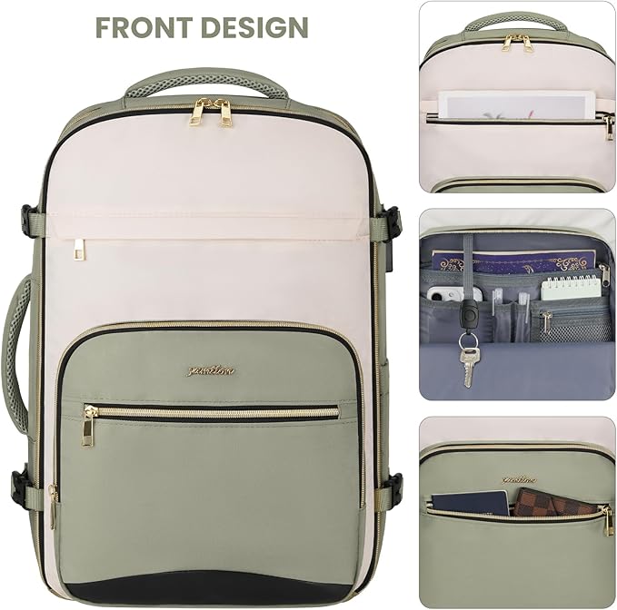 YAMTION 42L Large Travel Backpack for Women,Carry On Luggage with 4 Packing Cubes, Airline Approved Weekender Backpacks for Personal Items fits 18 Inch Laptop - Image 4