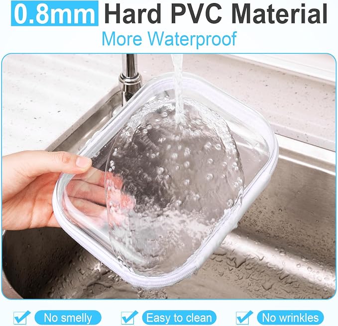 Sanwuta 6 Pcs Clear Hard Zipper Case Plastic Zipper Pouches Transparent Makeup Bag Pencil Case Pouches Toiletry Diaper Bag for Travel Toy Storage Organizer Bins(Assorted Color,7.87 x 5.9 x 2 Inch) - Image 4