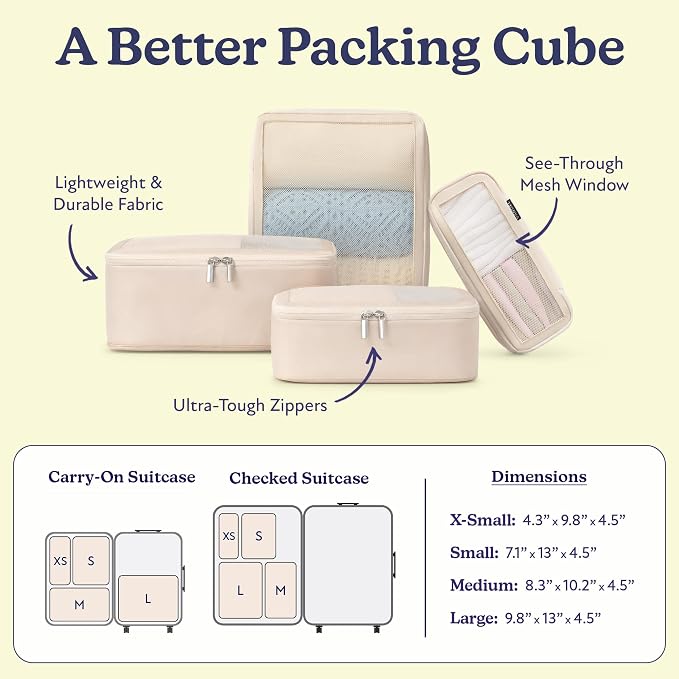 Vandel TSA-Friendly Packing Cubes for Carry On, Mesh Suitcase Organizer Bags Set, Small Packing Cubes for Travel Organizer Bags for Women with Mesh Panel and Durable Zippers, Luggage Cube Set of 4 - Image 2
