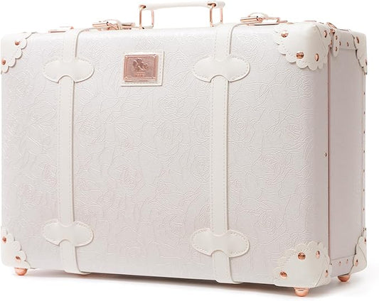 urecity Vintage and Cute Carry-on Overnight Case Non-wheeled Mini Leather Trunk Suitcase with Shoulder Strap by urecity